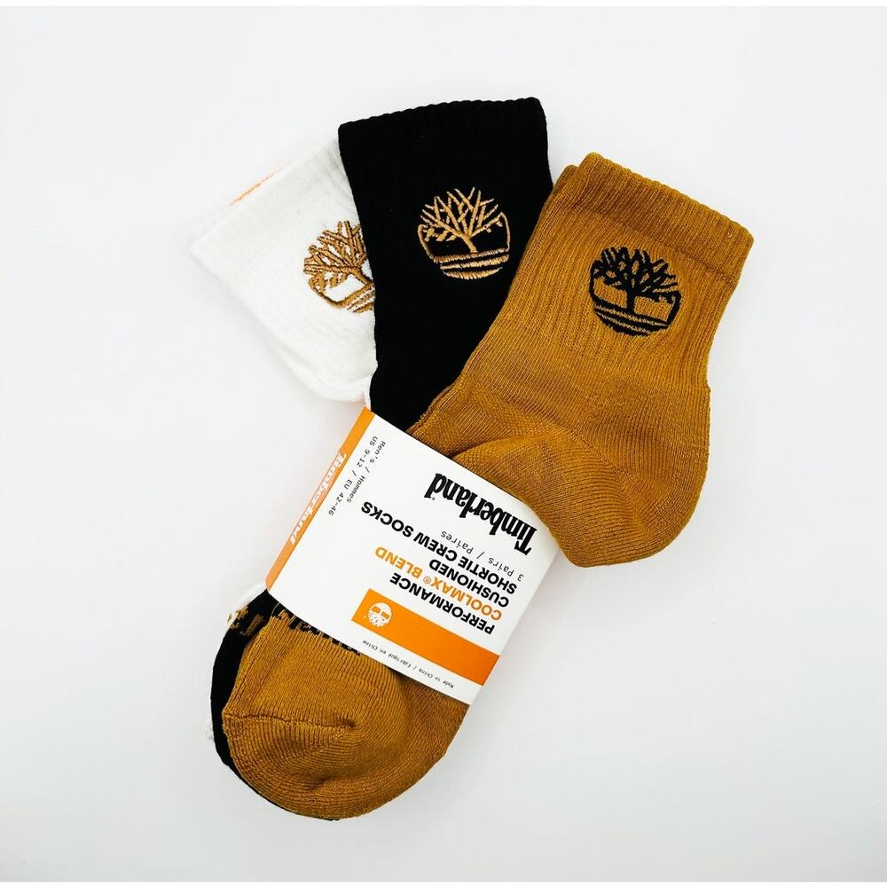 NWT Timberland Unisex Cushioned Mid-Socks 3 Pairs - Wool Blend, Thermal - Large